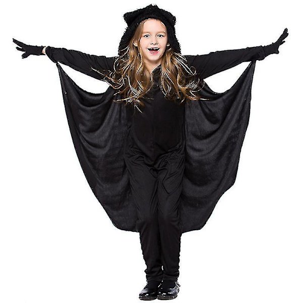 Batman Jumpsuit med Handskar Outfit Barn Pojkar Flickor Fancy Up Nyhet Kostym 4-5 Years
