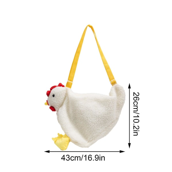 Cute Chicken Plys håndtaske Skulder Tote Cute Cartoon Chicken Plys Crossbody Taske-yuhao Apricot