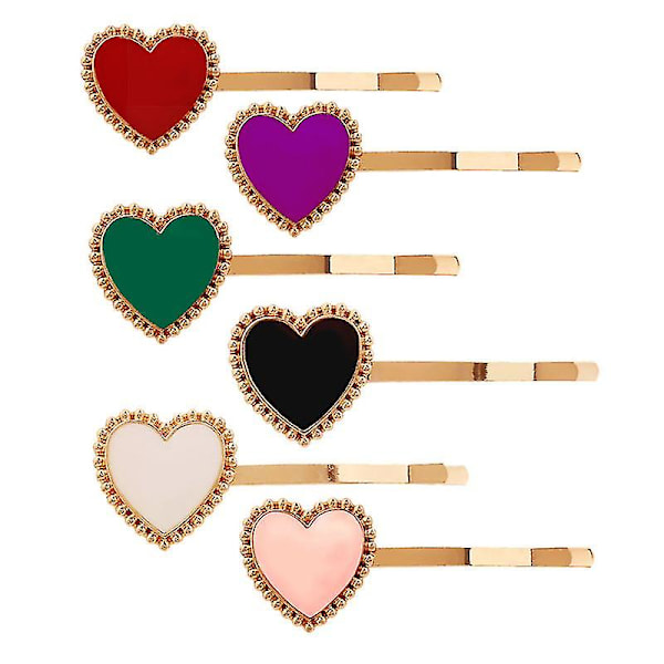 5 st Love Heart Bobby Pin Snygga Hårclips Dekorativa Hårnålar Flickor Sida Barrette Håraccessoarer