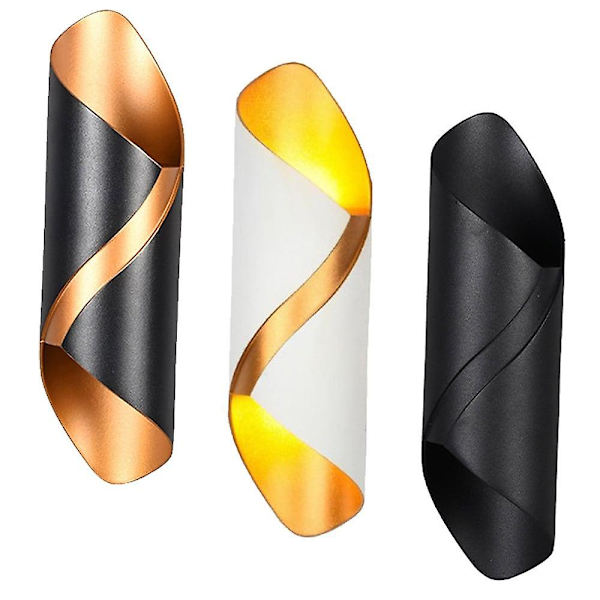 15W Väderbeständig Vägglampa för Utomhus Modern LED Svart Guld