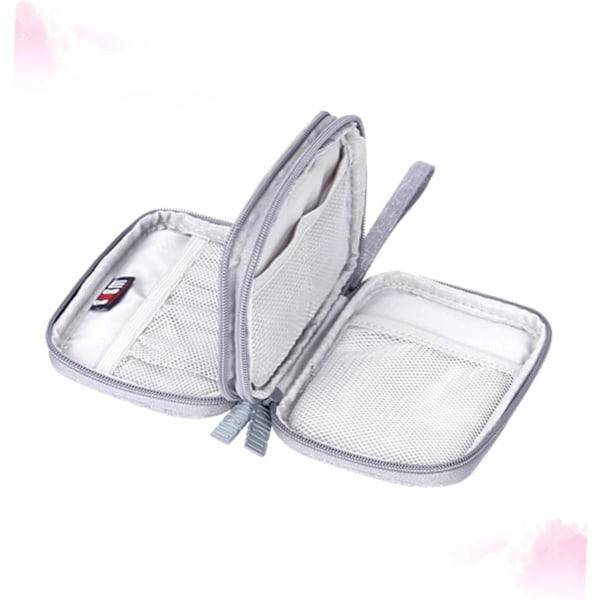 Dobbelt Lag Datakabel Lader Bag 2.5 Tommer Harddisk Oppbevaringsbag Kabelhåndtering for Reise Tilfeldig