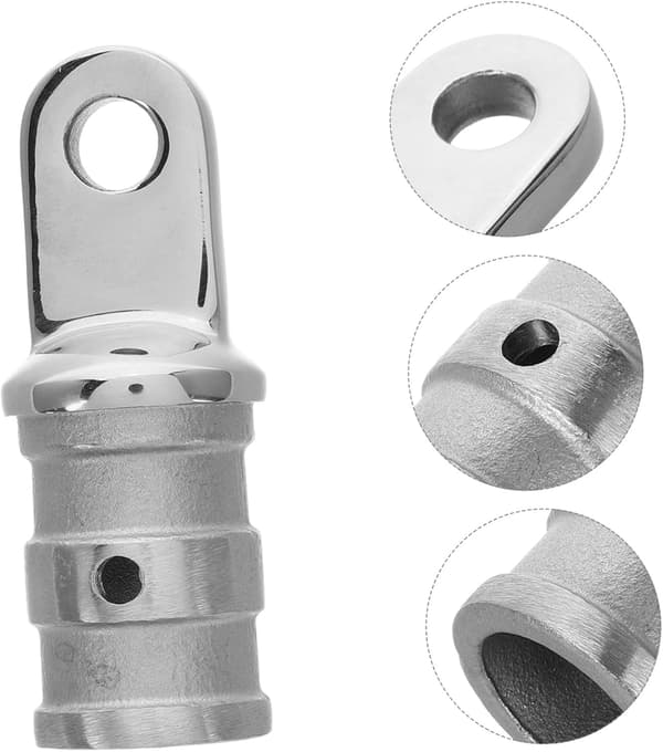 316 Rostfritt Stål Förlängd Rörplugg 25Mm Marin Bimini Topplock Extern Ögonände Båtbeslag