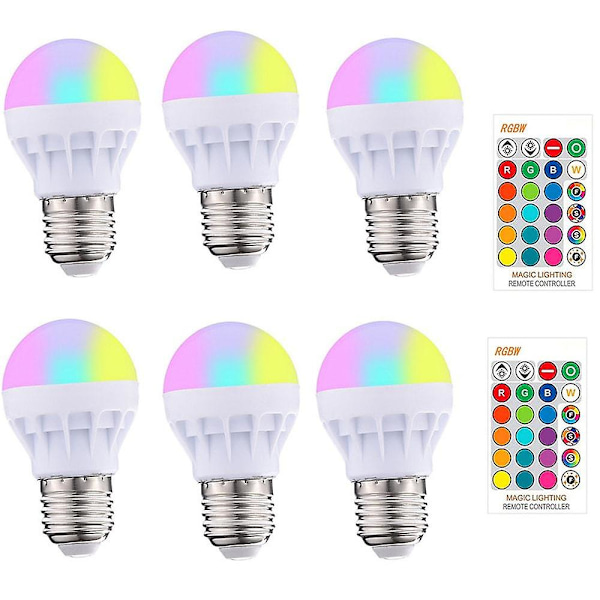 4 kpl E27 Älyohjattu Lamppu Led Rgbw Valo Himmennettävä 3w