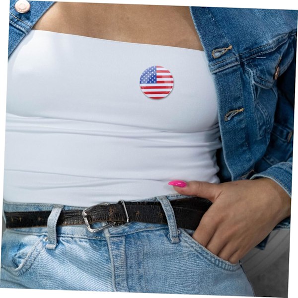 Självständighetsdagen Flagga Slagstift Set 10st Plåt USA Flagga Broschnål Metallmärke