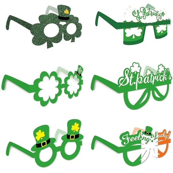 12 kpl St Patrick's Day Glasses Shamrock Top Hat -asujuhlat