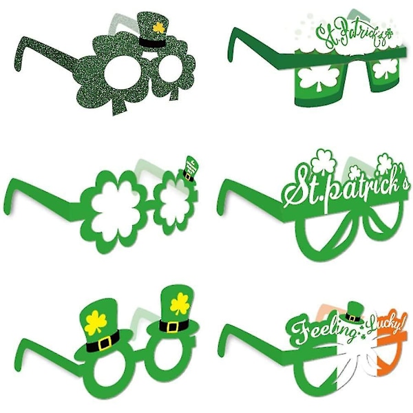 12-pack St Patrick's Day Glasögon Shamrock Top Hat Kostymfest