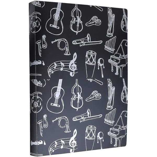 Music File Folder A4 Size Sheet Music Folder Paper Documents Music Themed 40 Pockets Storage Folder