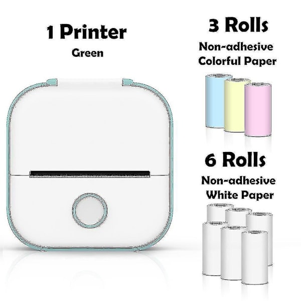 Phomemo T02 Mini Printer Bærbar Printer Termisk Udskrivning Sticker Trådløs Blækfri Lommeprinter Selvklæbende Etiketprinter -ys Green E