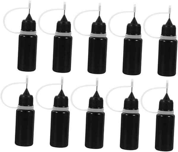 10 st spetsiga plastapplikatorflaskor klämflaskor för färgoljeapplikator