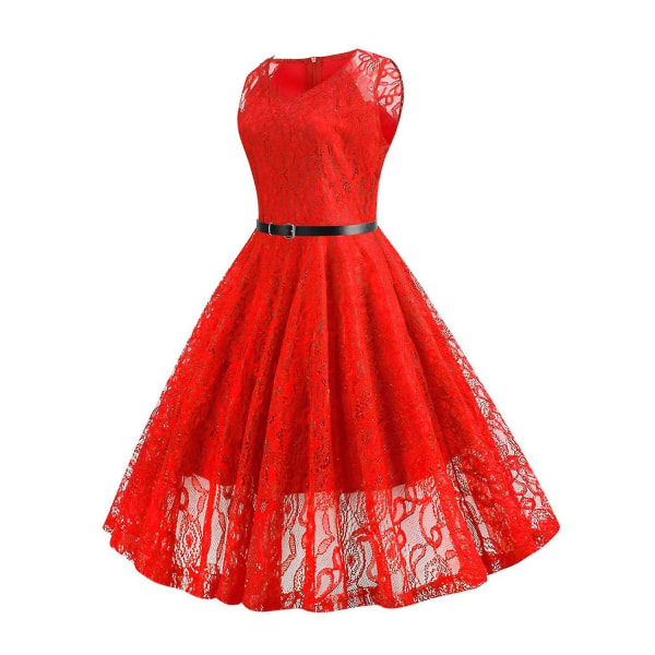 Naisten Pitsi Retro Rockabilly Midi-mekko Iltapuku