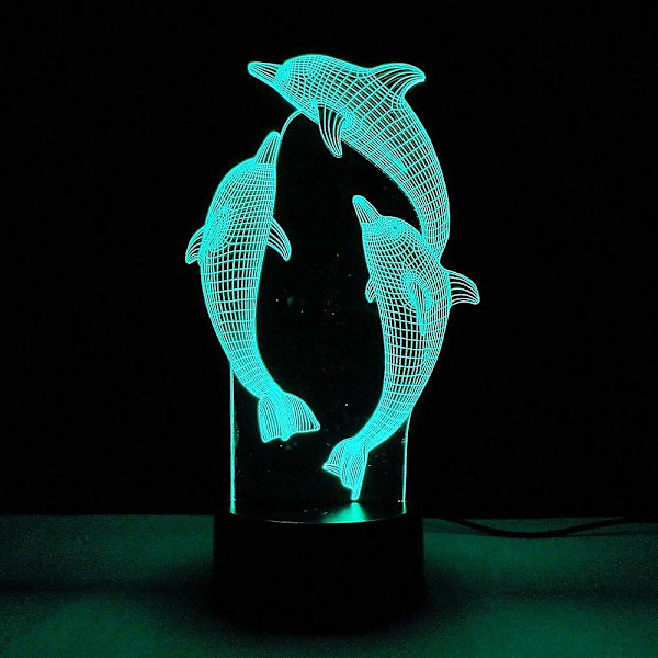 3D Delfin Nattlampa 16 Färger Sänglampa Fjärrkontroll