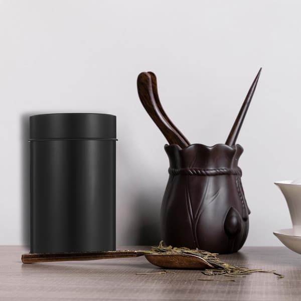 2 st plåtburkar för löst te och kaffebönor med förseglad förvaring, lätta att bära