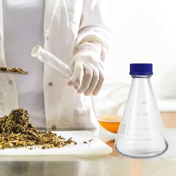 Koniske Erlenmeyer-kolber i glass med nøyaktig måling og solid basedesign for eksperiment, 2 stk 1000 ml