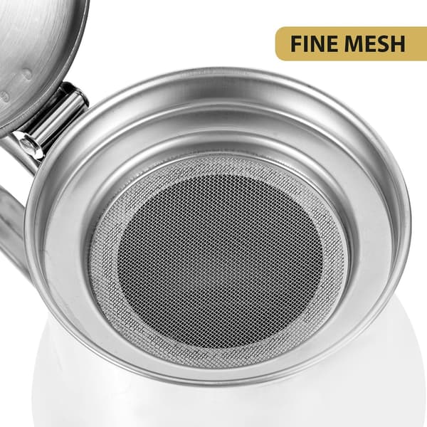 570 ml oljehellerflaske i rustfritt stål med filter, multifunksjonell matoljedispenser