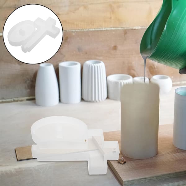 Stor kryss silikonform med base for DIY aromaterapi lysestaker gipsstøpeform