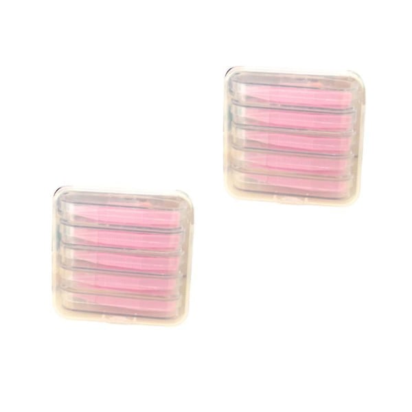 2 æsker med farverige linsepincet-linseindføringslinseclips (pink)