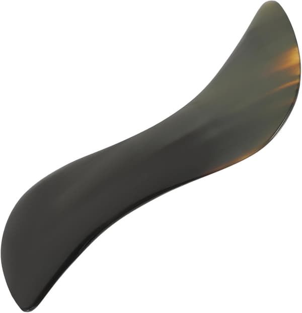 Buffelhornsskrapbräda 14 cm S-formad ansiktsmassageplatta slät yta