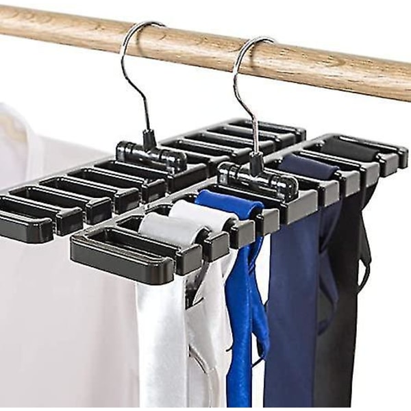 2-Pack Plastic Belte Hanger Skjerf Tie Rack Oppbevaring Svart a48e | Fyndiq