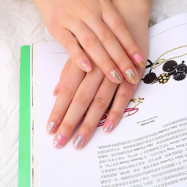 Heta 3D DIY Blommiga Nagelstickers Manikyr Dekaler Stämpling Konst
