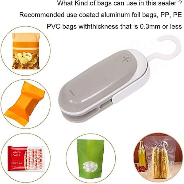 2 stk. Frisk Snack Forseglere, Plastikpose Mini Forseglingspose