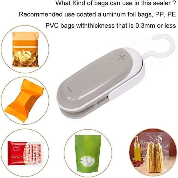2kpl Fresh Snack Sealer, Muovipussi Mini Sealer Bag Food Sealer Perunalastupussi Muovipussi