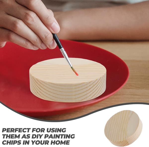Treskiver Treflis til gutter og jenter 10 stk. runde beige treplater