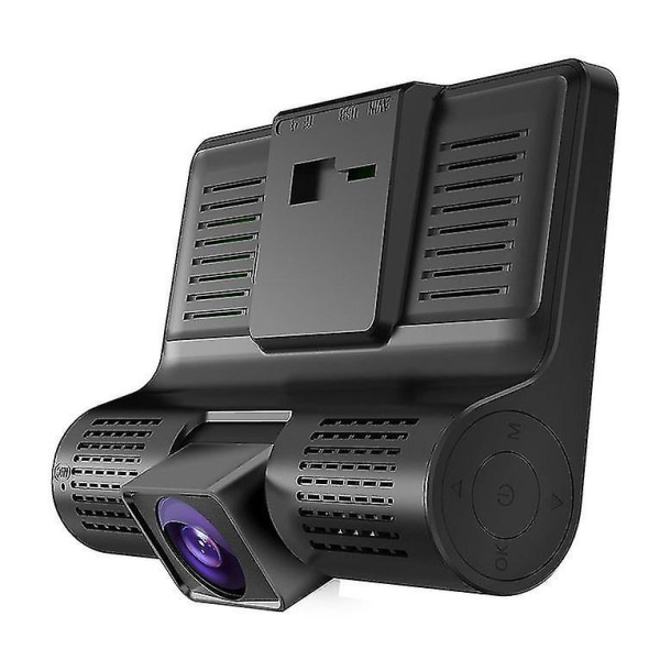 4'' Hd 1080p 3-linse bil Dvr Dash Cam G-sensor ryggekamera