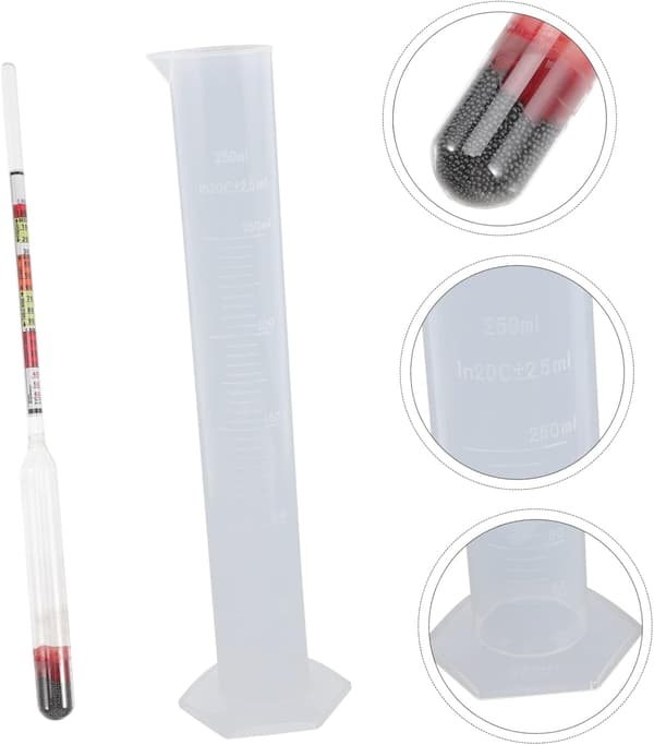 2 sæt hydrometer testglas til brygning af vin hydrometer testersæt værktøj vintester til gæring