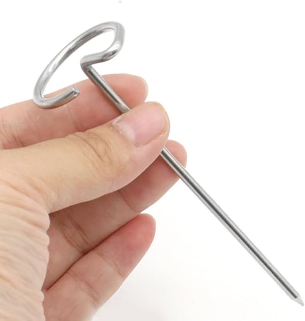 10 stk. metalspyd til grillning 10-tommer rustfrit stål med pladsbesparende opbevaring
