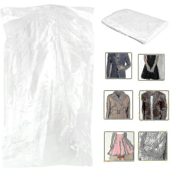 50-packs plaggväska genomskinliga kläder Cover Dammtäta hängande kläder