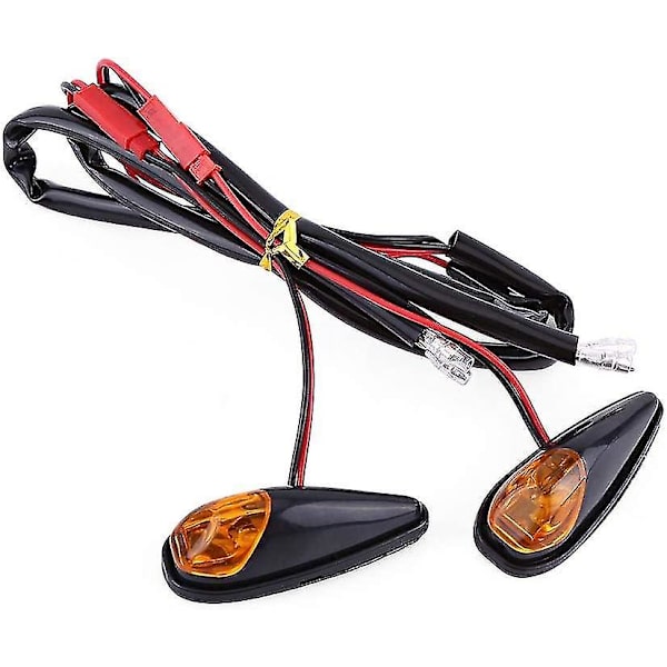 Motorcykel Blinklys, Universelle Motorcykel Blinklys LED Motorcykel Flush Mount Blinklys Lygte Amber Sort Skal (2 stk