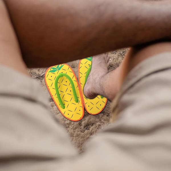 Fruktmönster Damstringtofflor Ananas Sommarstrandssandaler Avslappnade Hushållsskor