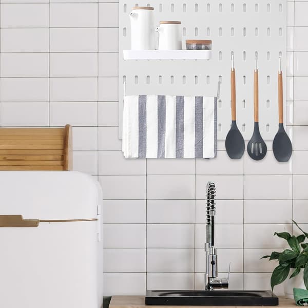 28x28cm Hvid Plastik Ophængstavle Væg Organizer Panel til Garage og Værksted