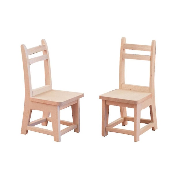 2 kpl Lasten puinen tuoli Minituoli Figuurit Puinen Ornamentti Mini puinen tuoli Minituoli
