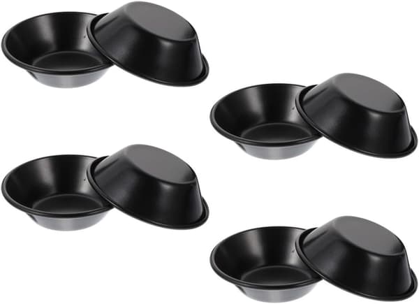 8 stk. Mini Paiformer Eggterte Bakeformsett Laget av Karbonstål Non-Stick Belegg