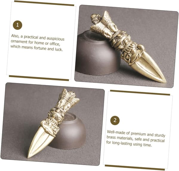 Messing Vajra Støder Ornament Ritual Indretning Robust Håndværk Hjemmekontor Indretning