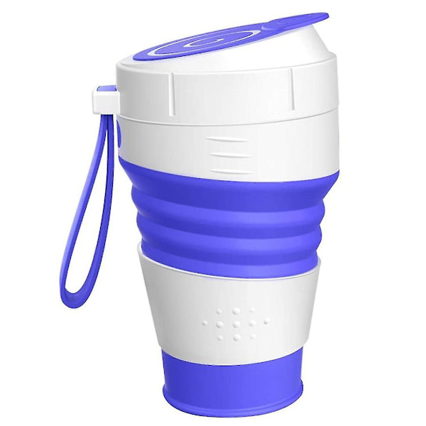 450ml Foldbar Silikon Rejsemug med Låg og 1 Strå