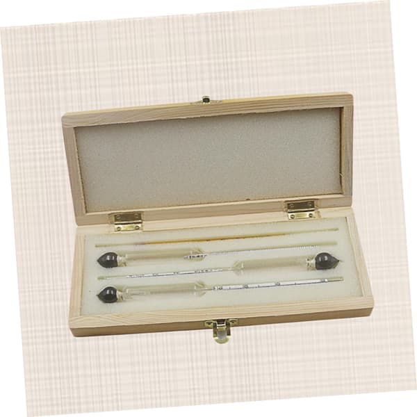 4 stk. alkoholtester kombination hydrometer termometer og konverteringstabel