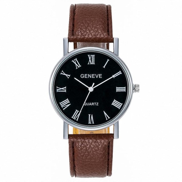 Drengeuhr Mænds Student Business Casual Mode Trend Bordur med Digital Overflade Armbånd Black brown