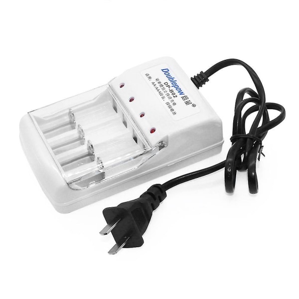 Praktisk 4-spor batterilader for AA, AAA og Li-ion batterier
