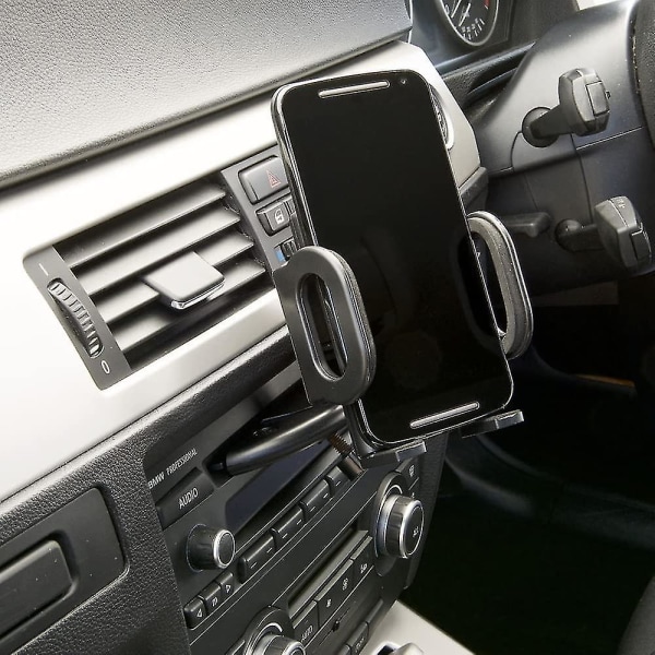 Mobiltelefonholder for bil, universell stativ, klemmefeste, GPS (1 stk, svart)