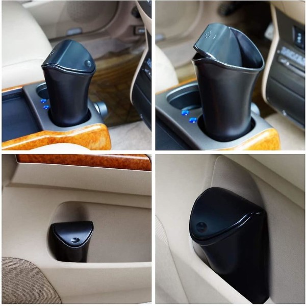 Auton CAN Automaattinen roskakori CAN mukinpidikkeeseen, selkänojaan tai oveen mustalla kannella