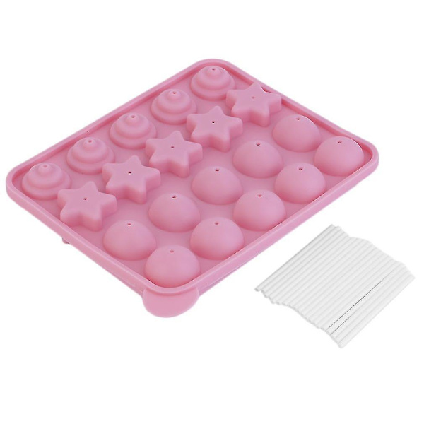20 Lollipop Pop 4 Mønster Kage Chokolade Silikon Bageform