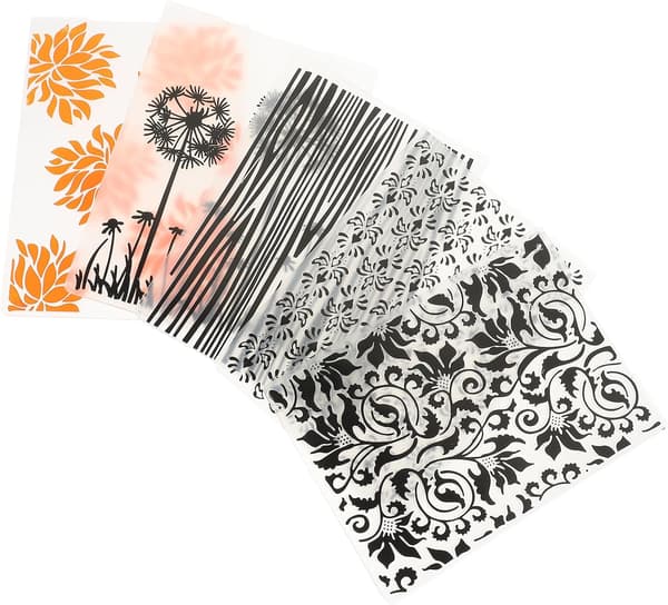 5 stk. blomsterpregefolder DIY plastpregestensiler utklippsbokmaler