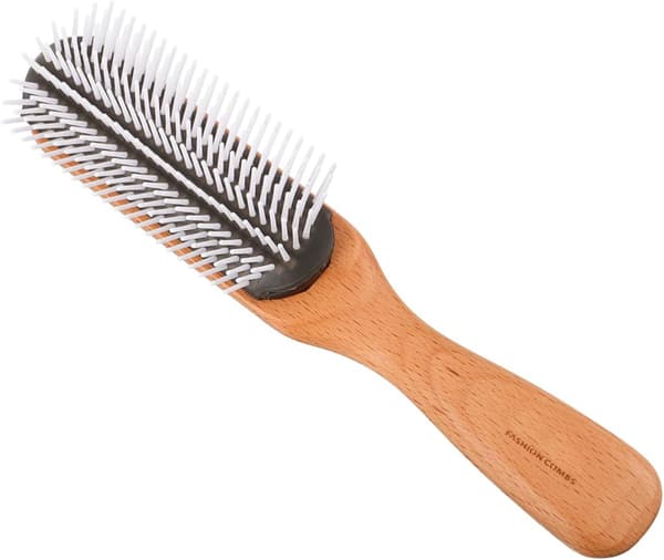 Robust hårkam og stylingbørste til mænd med bærbart træhåndtag til pleje og massage