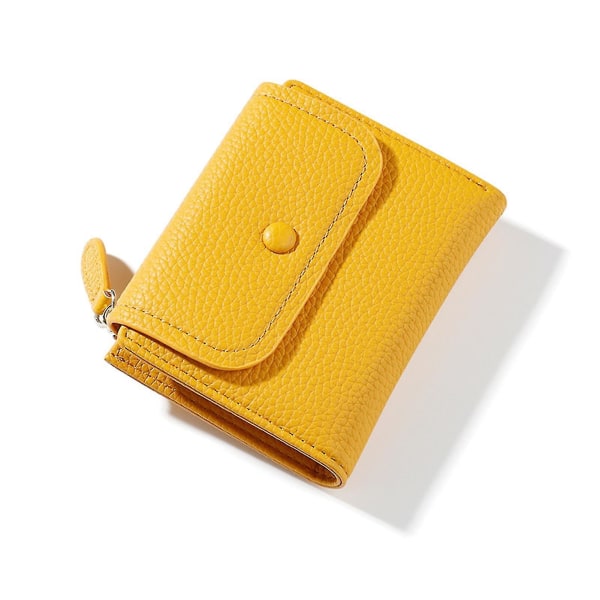 Kvinna Pu-väska Plånbok Stor kapacitet Olika färger Damväska För Kvinnor Flickor Dagliga föremål Kort Yellow