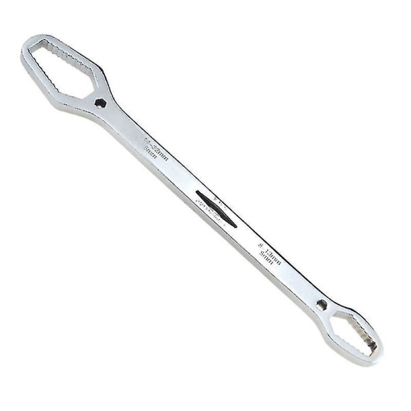 Dobbelt-End Multifunktionel Universal Nøgle 8mm-22mm Selvstrammende Nøgle Silver