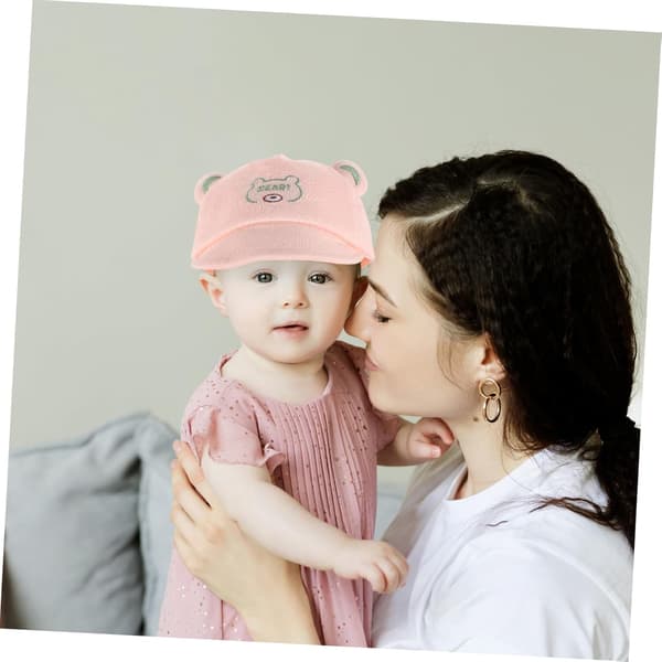 Søt lue for gutter og jenter, baseballcaps, solbeskyttende stråhatt for jenter, gutter, nyfødte, rosa
