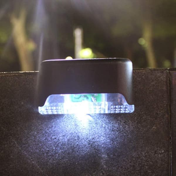 4-pack Solcells-LED Trädgårds Trappbelysning Vattentät Utomhus Vägg Staketlampor