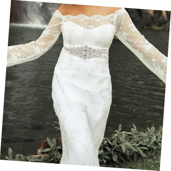 Justerbart Rhinestone Brudebelte til Brudekjole Elegant Belte med Myk